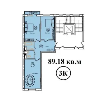 89 m², 3-xonali kvartira, 8/9-2