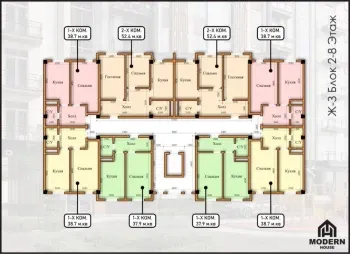 56 м², 2-комн. квартира, 4/8-2