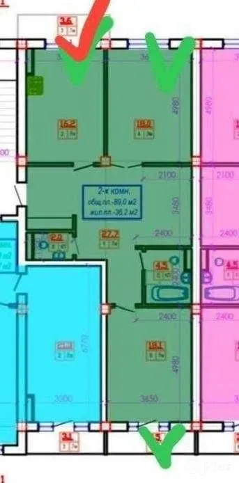 92 м², 3-комн. квартира, 4/8-1