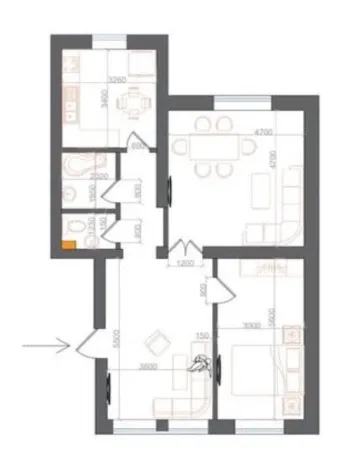 81 m², 3-xonali kvartira, 1/8-0