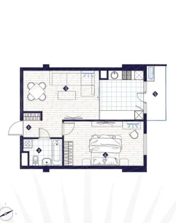 49 м², 2-комн. квартира, 5/14-1