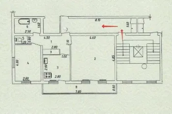 65 м², 2-комн. квартира, 6/9-0