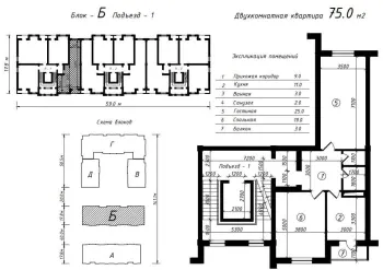150 m², ko'p xonali kvartira, 6/7-1