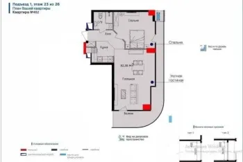 82 m², 2-xonali kvartira, 23/27-1