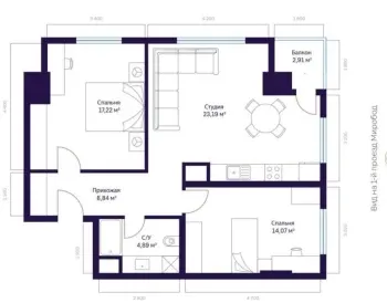 70 м², 3-комн. квартира, 10/26-0