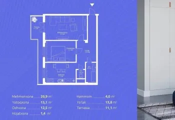 70 м², 3-комн. квартира, 10/16-2