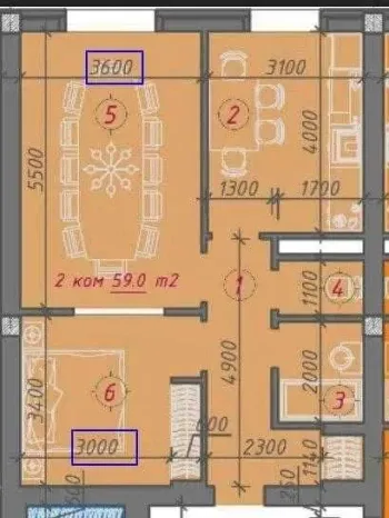62 м², 2-комн. квартира, 9/10-2