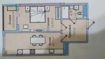 48 m², 1-xonali kvartira, 5/16-2