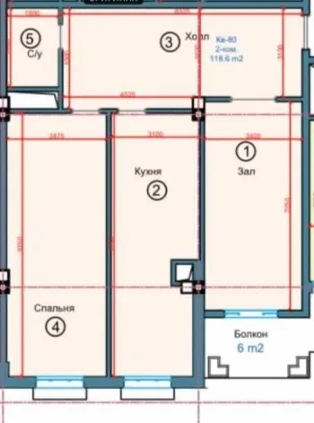 118 м², 3-комн. квартира, 12/13-2
