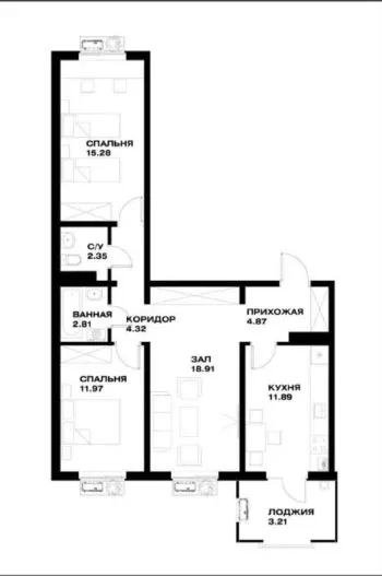 75 м², 3-комн. квартира, 10/16-1