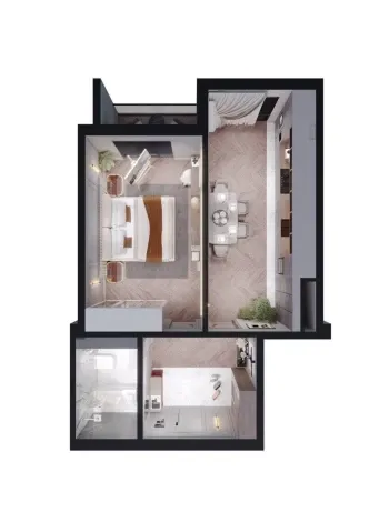 54 м², 2-комн. квартира, 4/13-2