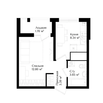 30 м², 1-комн. квартира, 15/16-1