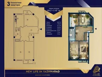 127 м², 3-комн. квартира, 8/10-3