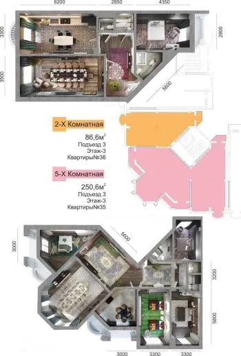 141 м², 4-комн. квартира, 4/11-3