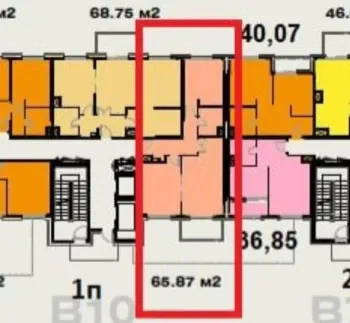 65 м², 2-комн. квартира, 10/14-1