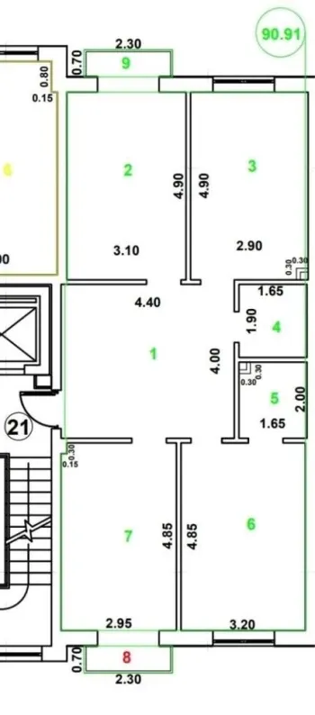 70 м², 2-комн. квартира, 8/11-3