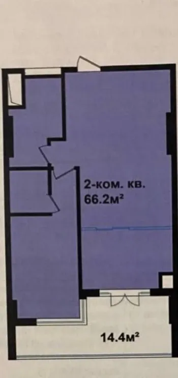 66 м², 2-комн. квартира, 13/16-3
