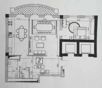 90 m², 3-xonali kvartira, 11/12-3