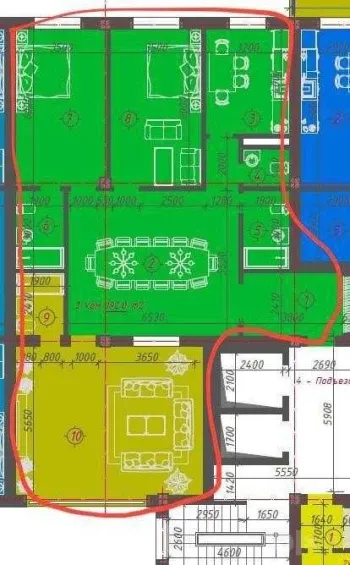 148 м², 5-комн. квартира, 10/10-1