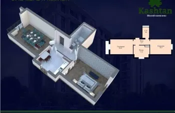 70 м², 2-комн. квартира, 3/7-1