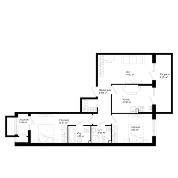 75 м², 3-комн. квартира, 13/16-3