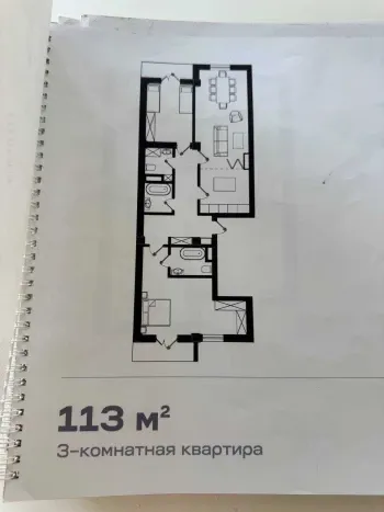 113 м², 3-комн. квартира, 14/14-2