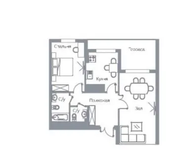61 м², 2-комн. квартира, 13/15-1