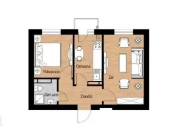 41 м², 2-комн. квартира, 5/5-1