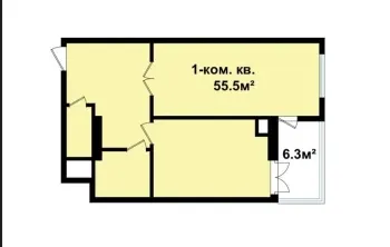 56 м², 2-комн. квартира, 14/16-2