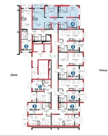 77 м², 4-комн. квартира, 6/16-2