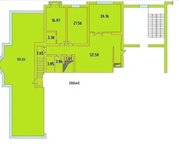 192 м², 4-комн. квартира, 9/9-1