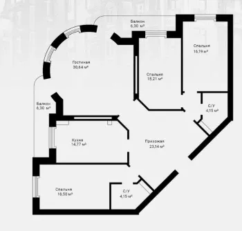 268 м², многокомнатная квартира, 8/9-3