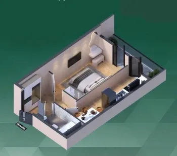 34 m², 1-xonali kvartira, 10/16-2