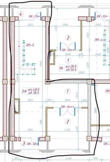 141 м², 4-комн. квартира, 11/12-0