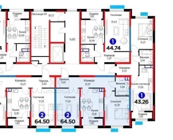 64 m², 2-xonali kvartira, 7/9-1
