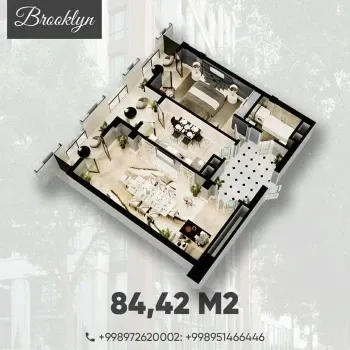 84 м², 3-комн. квартира, 5/18-3