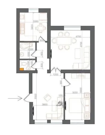 84 м², 3-комн. квартира, 7/5-1