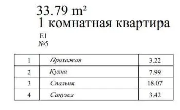 34 m², 1-xonali kvartira, 13/20-2