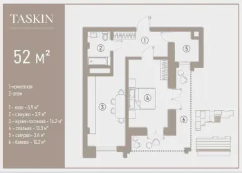 40 m², 1-xonali kvartira, 5/6-3