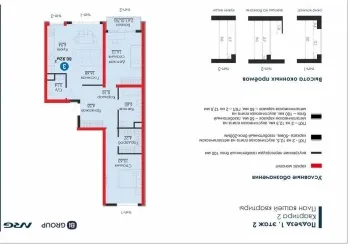 81 м², 3-комн. квартира, 2/9-1