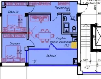 146 m², 3-xonali kvartira, 6/6-0