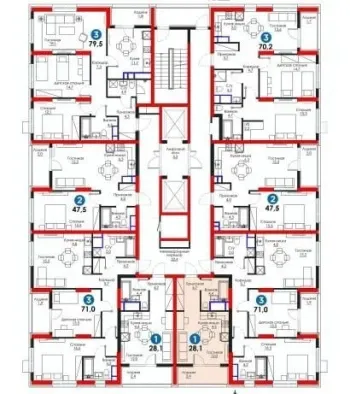 28 m², 1-xonali kvartira, 10/16-3