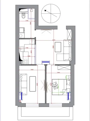 53 м², 2-комн. квартира, 3/10-0