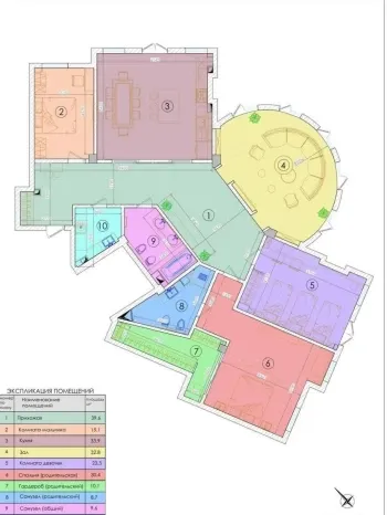 228 m², 4-xonali kvartira, 3/6-3