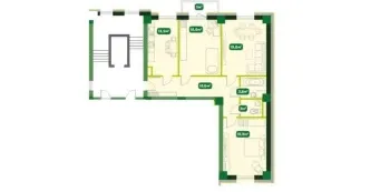 107 м², 3-комн. квартира, 1/8-1