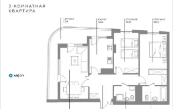 88 m², 3-xonali kvartira, 10/15-2
