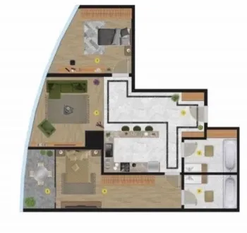 100 м², 3-комн. квартира, 26/48-3