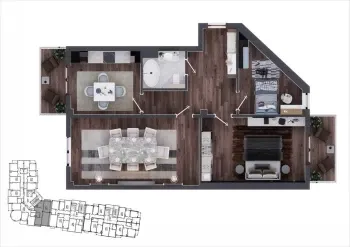 80 м², 4-комн. квартира, 4/9-1