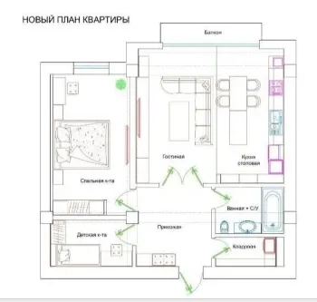 80 м², 3-комн. квартира, 7/12-1