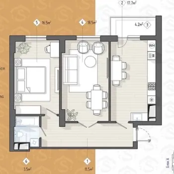 71 м², 2-комн. квартира, 7/14-2